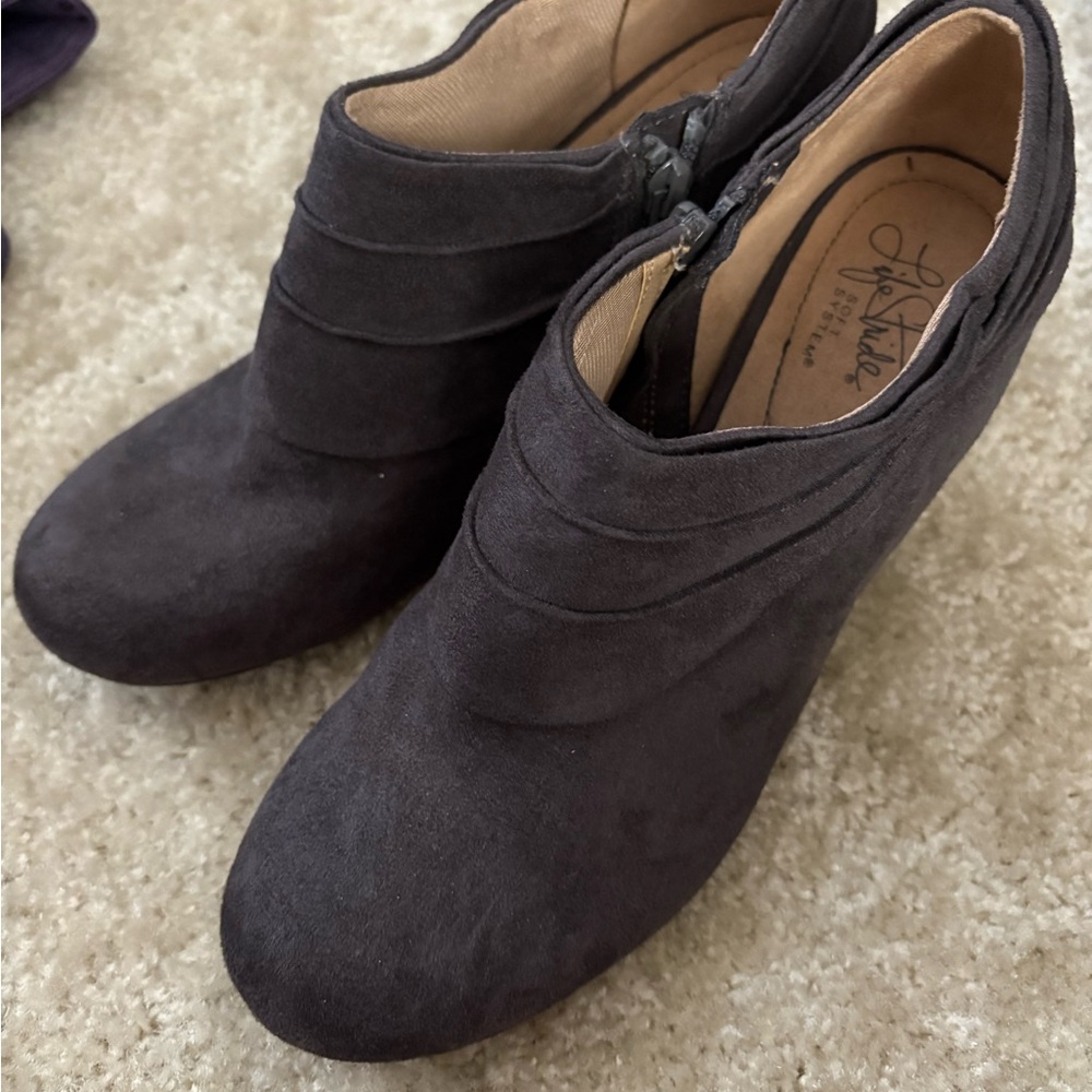 Life Stride Dark Gray Corie Ankle Booties